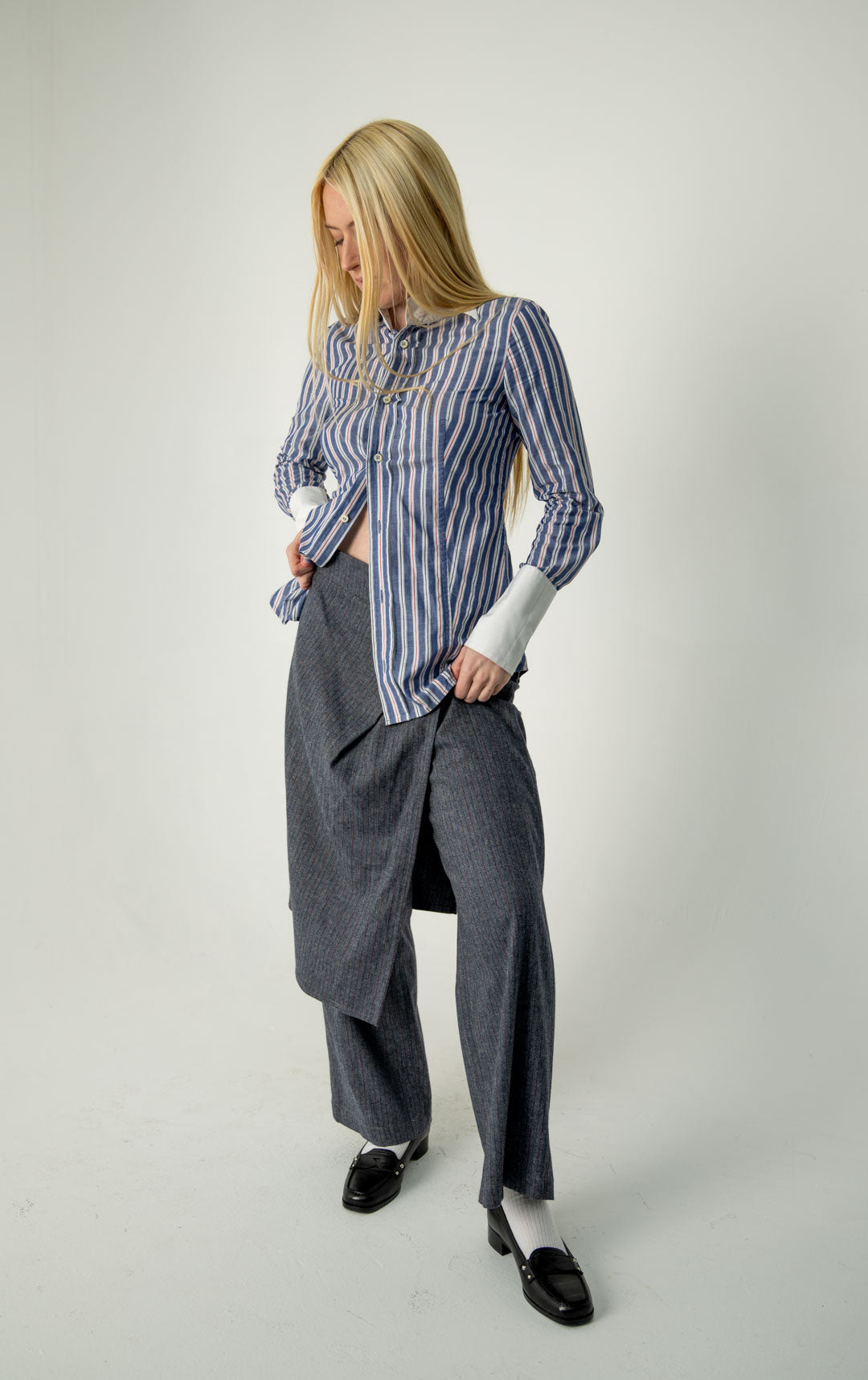 NIU Striped Skirt Trousers