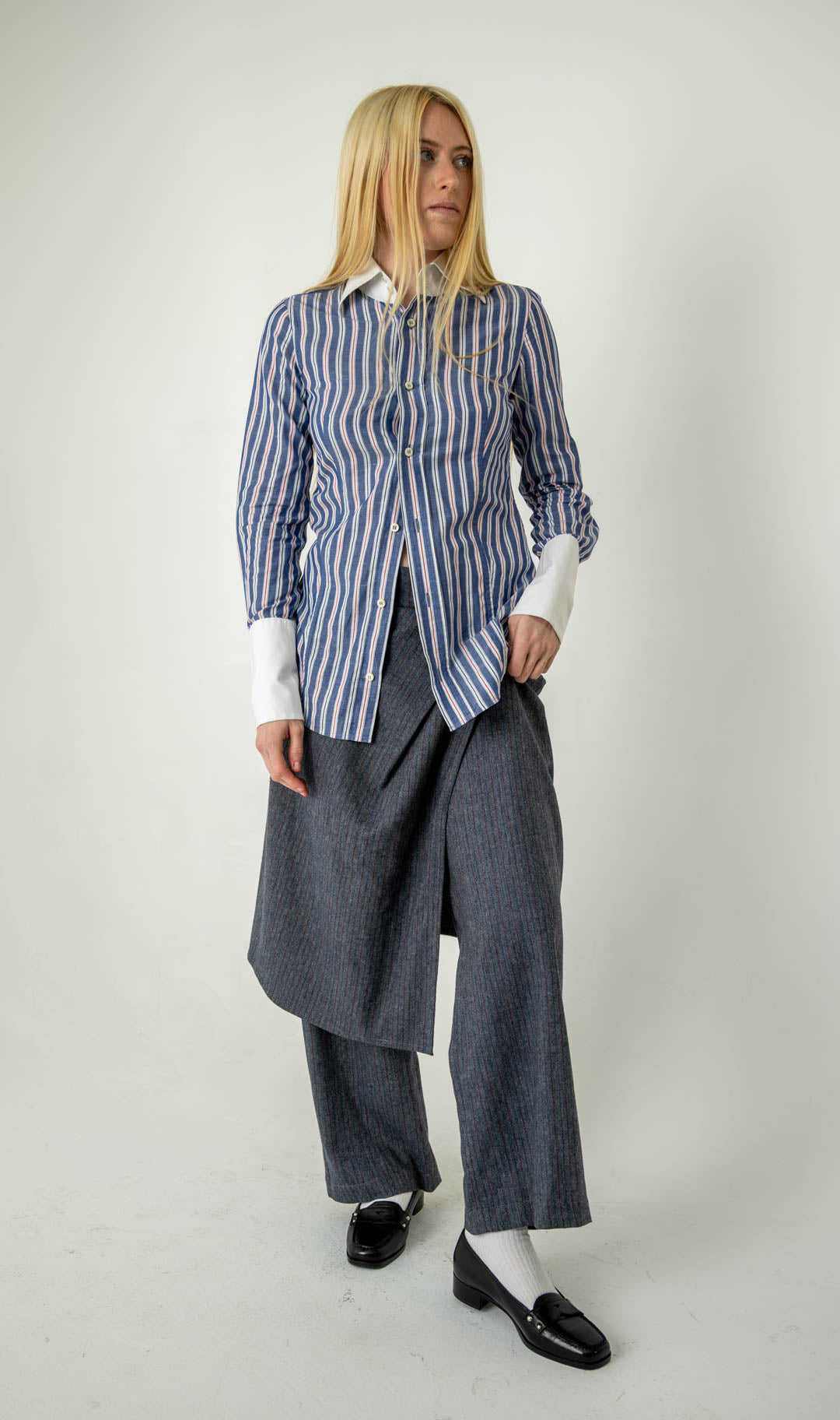 NIU Striped Skirt Trousers
