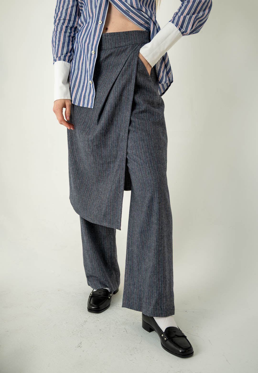 NIU Striped Skirt Trousers