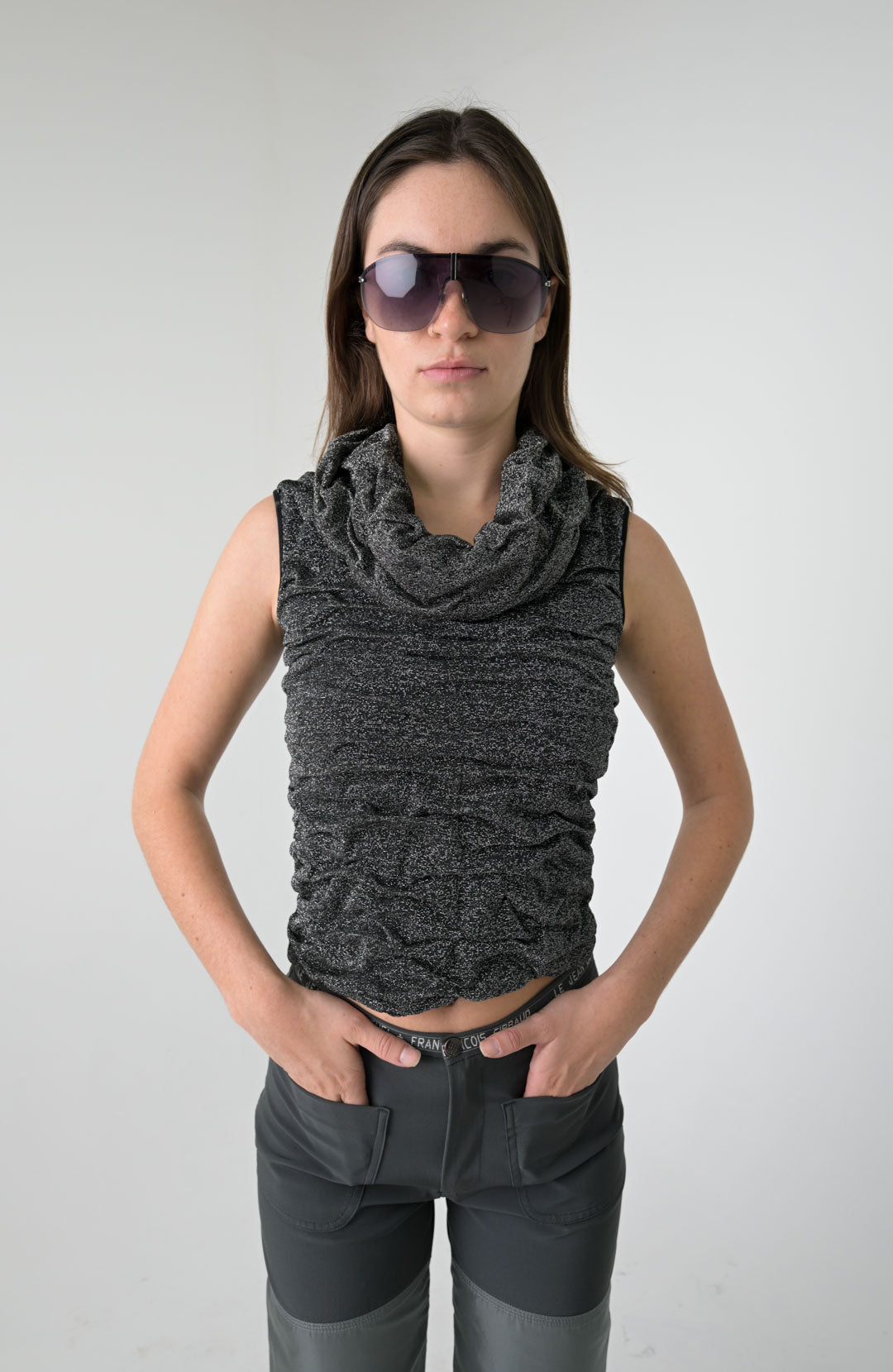 Miss Sixty Gunmetal Corrugated Top