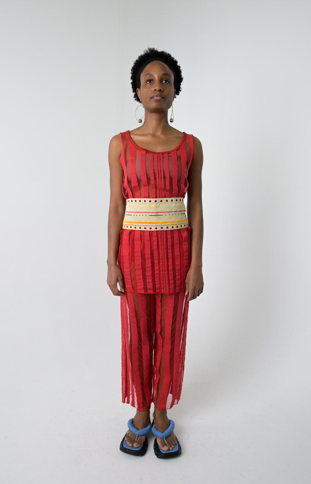 La Perla Strawberry Striped Mesh Set