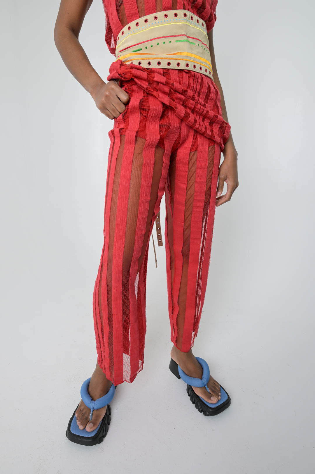 La Perla Strawberry Striped Mesh Set