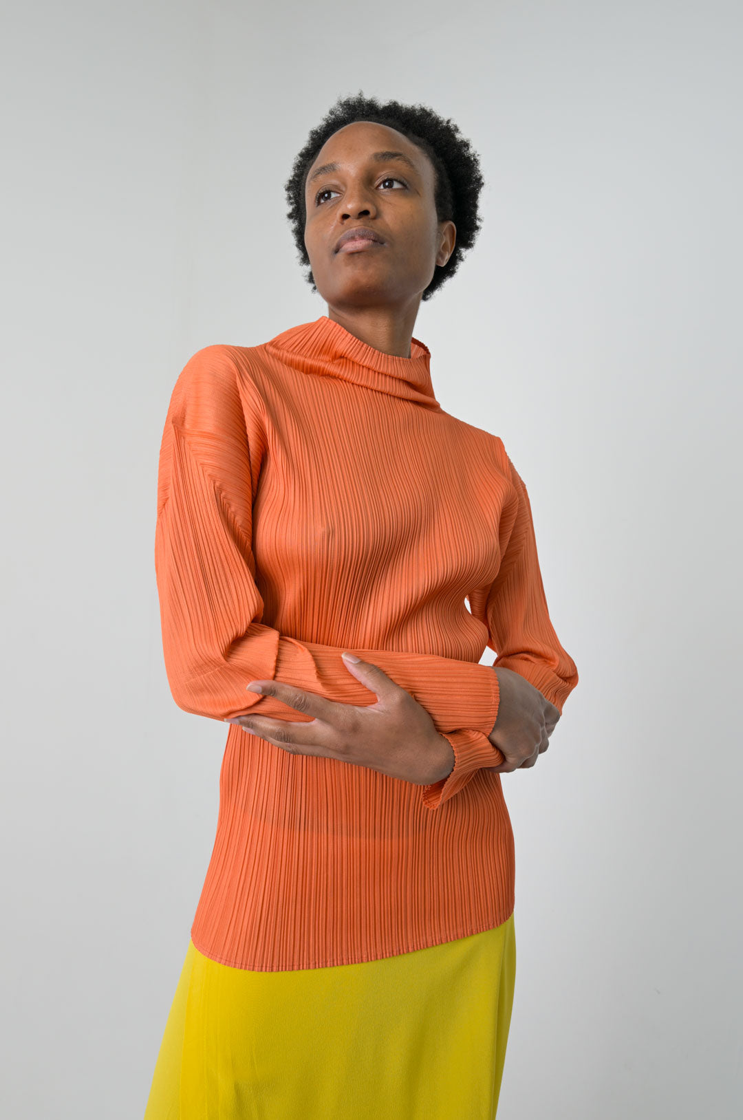 Issey Miyake Apricot Pleats Blouse