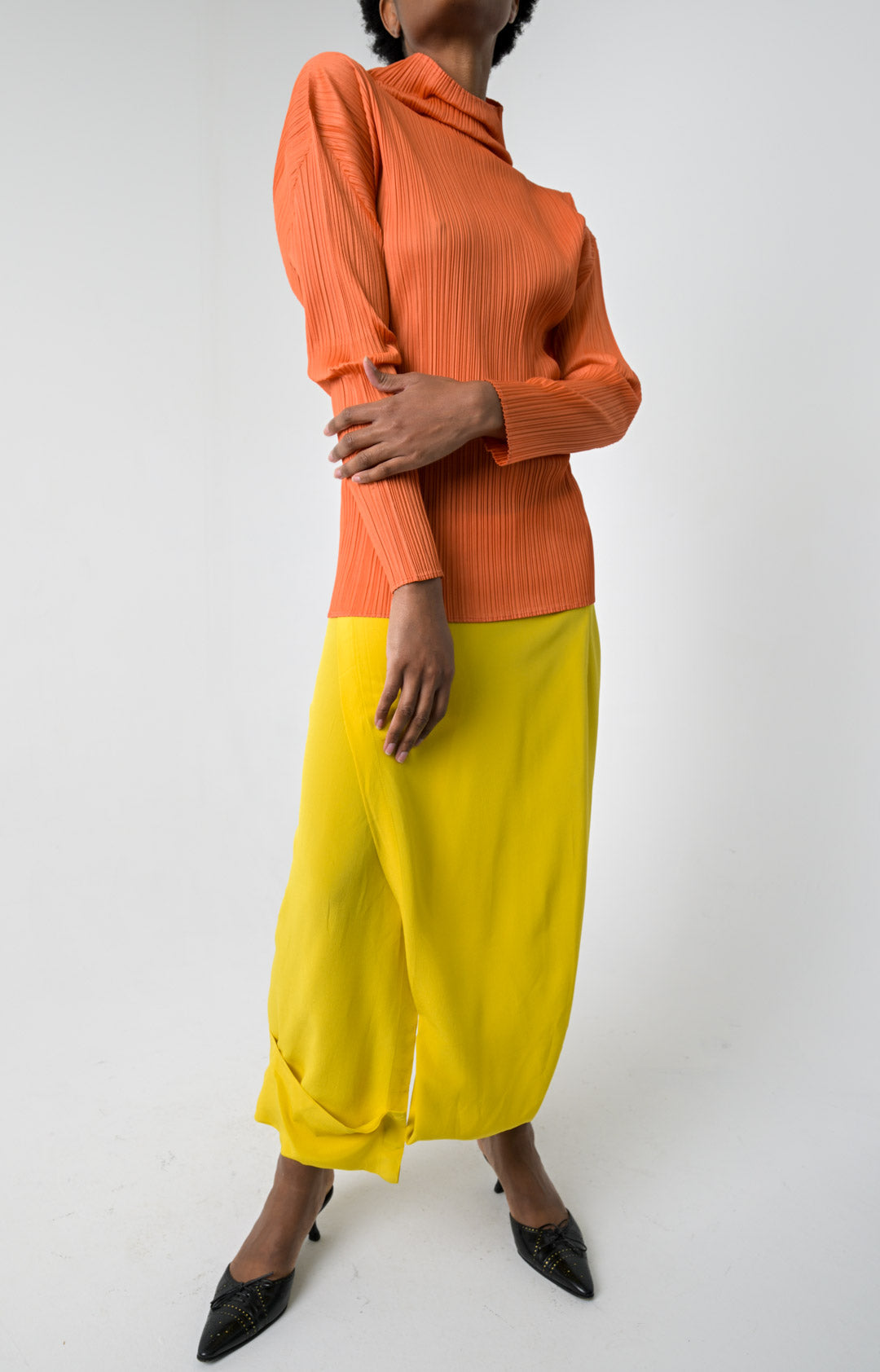 Issey Miyake Apricot Pleats Blouse