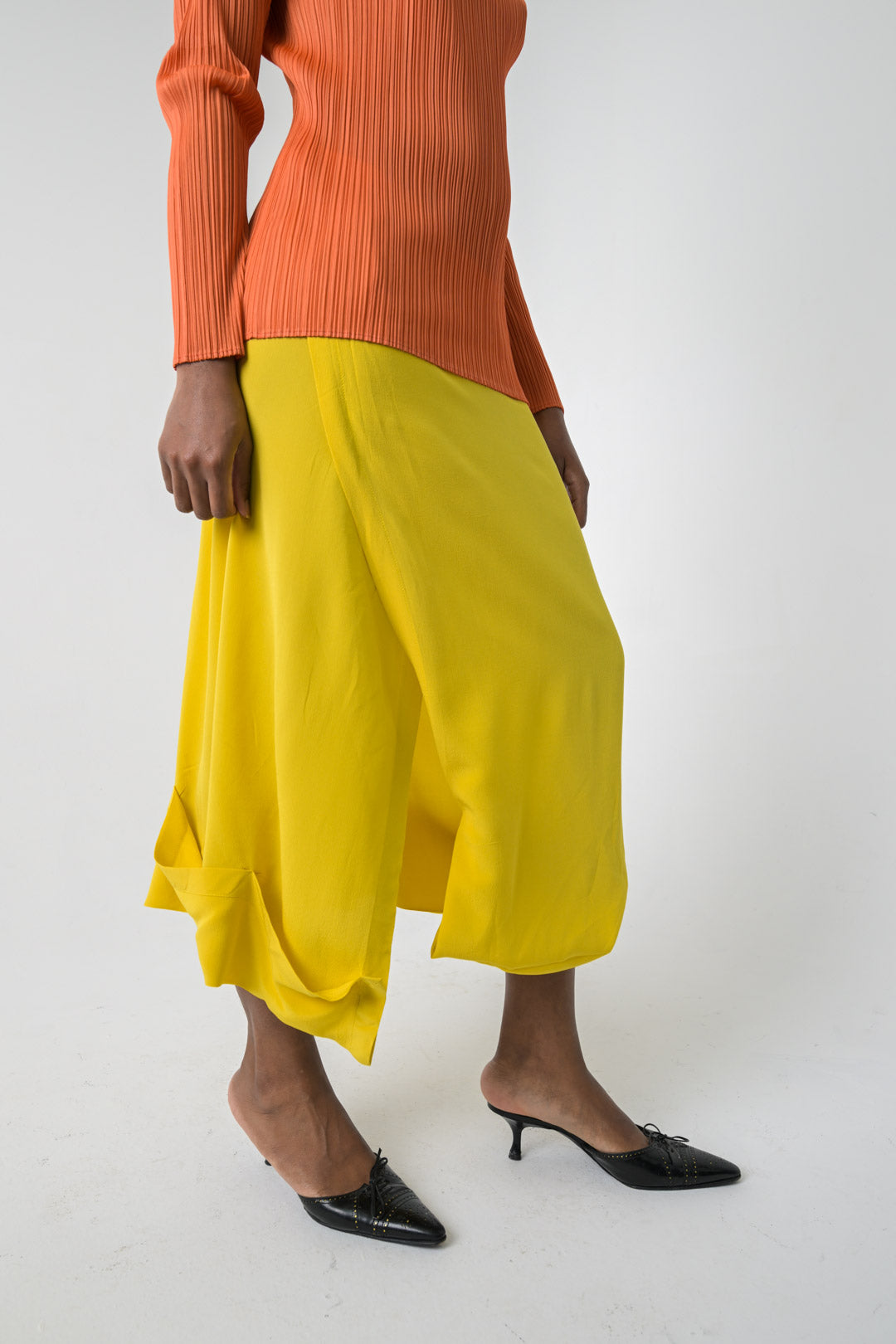 Liviana Conti Limoncello Silk Skirt