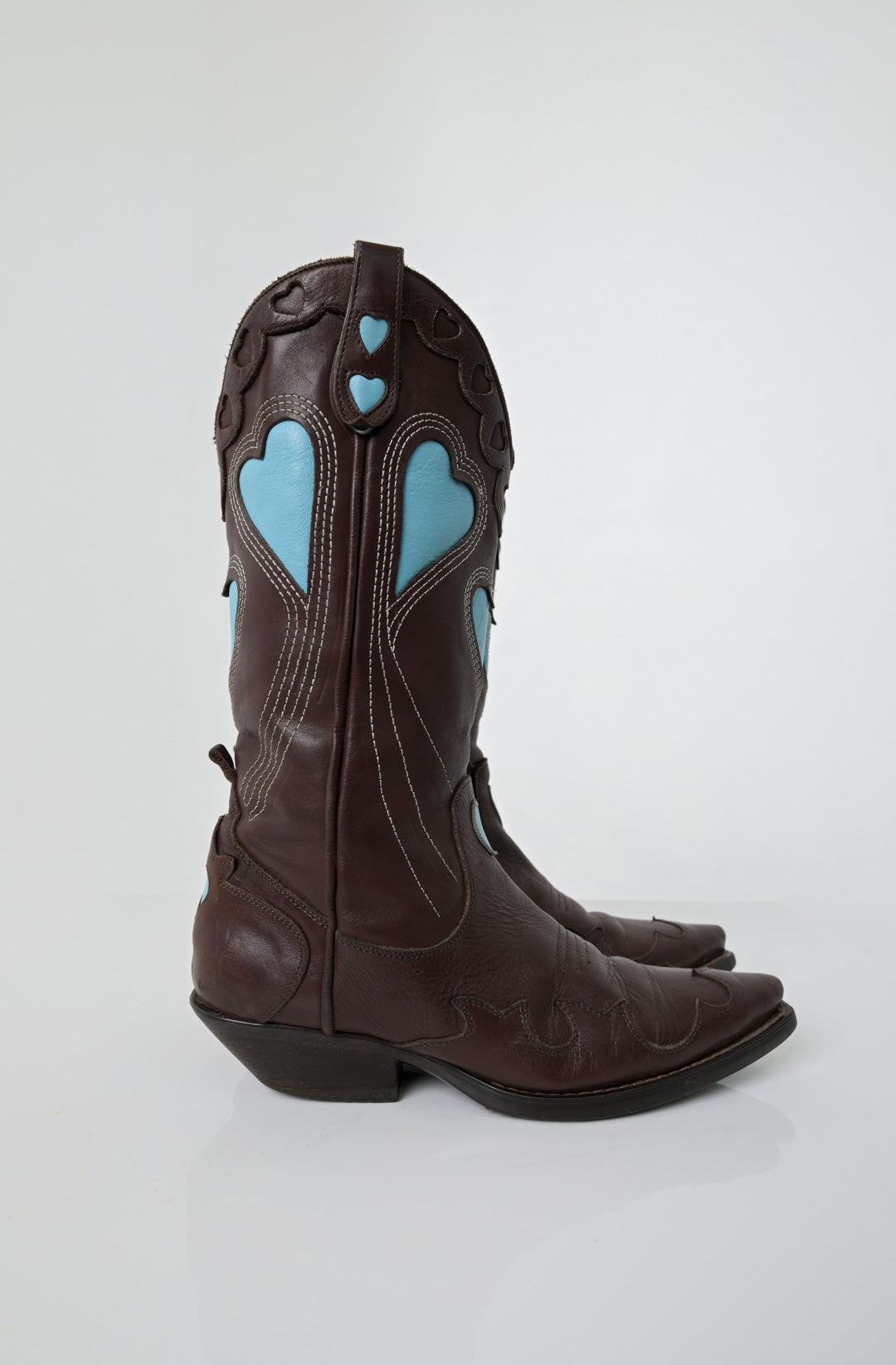 Turquoise Leather Cowboy Boots (39)