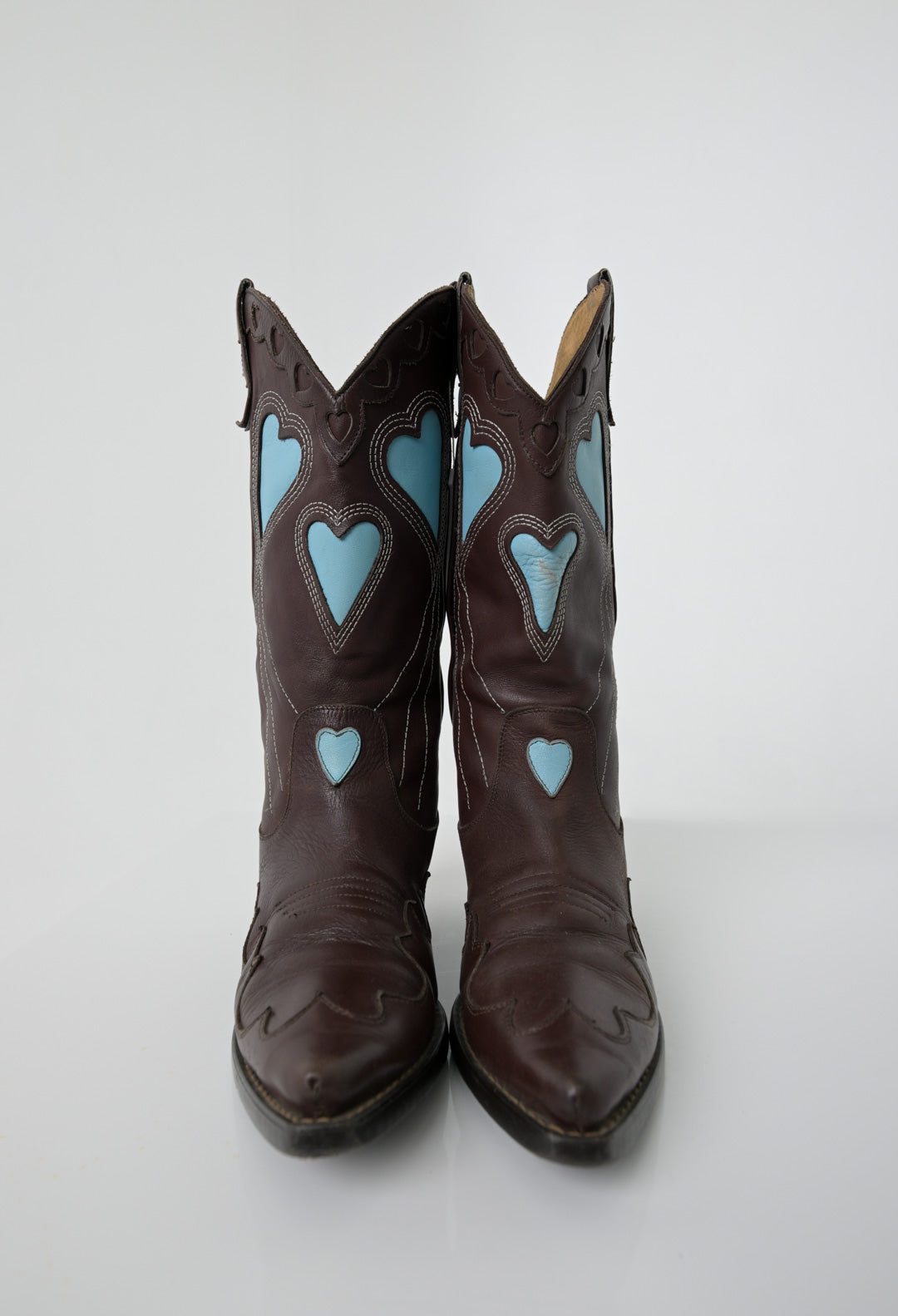 Turquoise Leather Cowboy Boots (39)