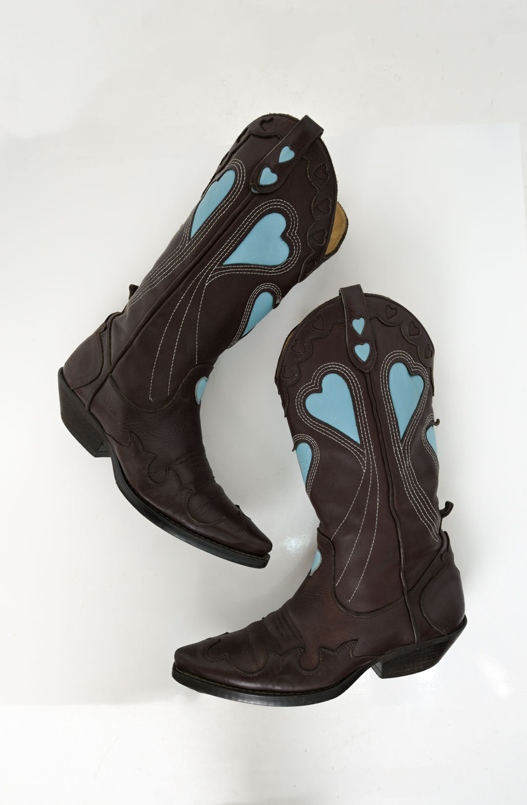 Turquoise Leather Cowboy Boots (39)