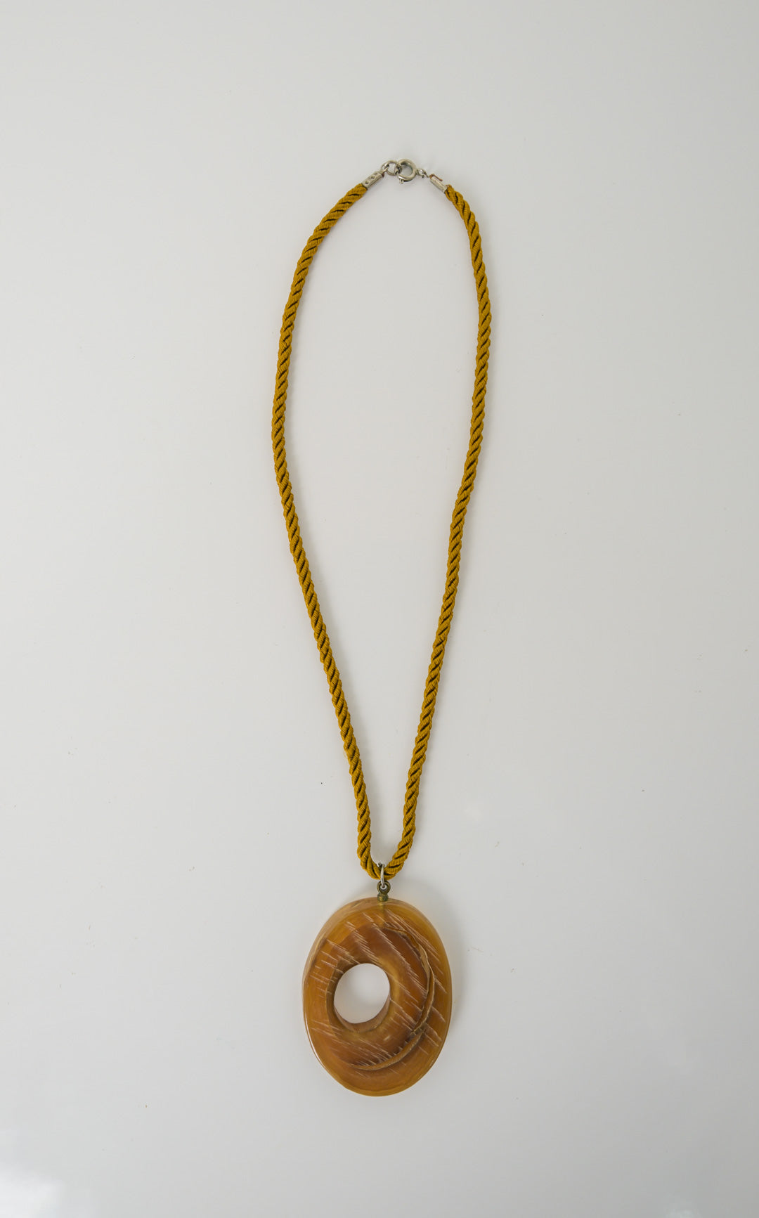 Amber Oval Pendant Necklace