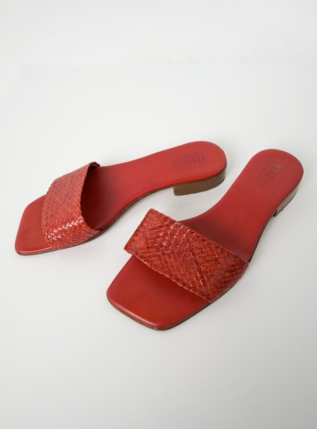 Marella Woven Leather Slides (40)