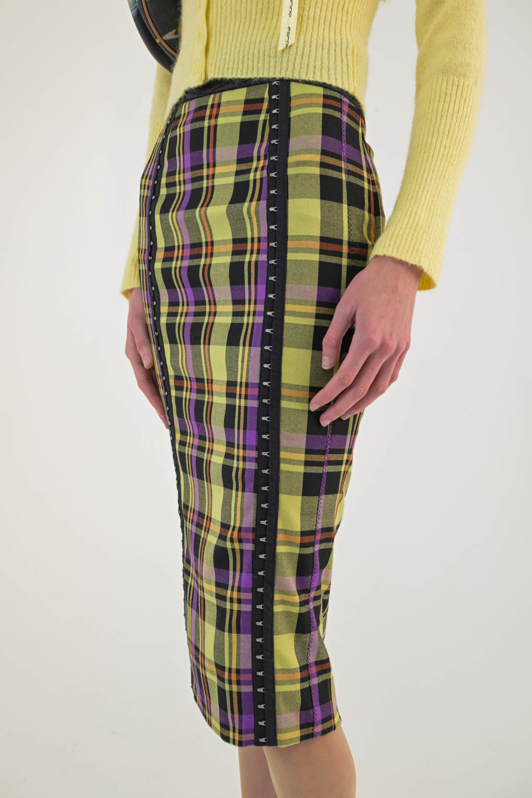 Massimo Rebecchi Chartreuse Tartan Skirt