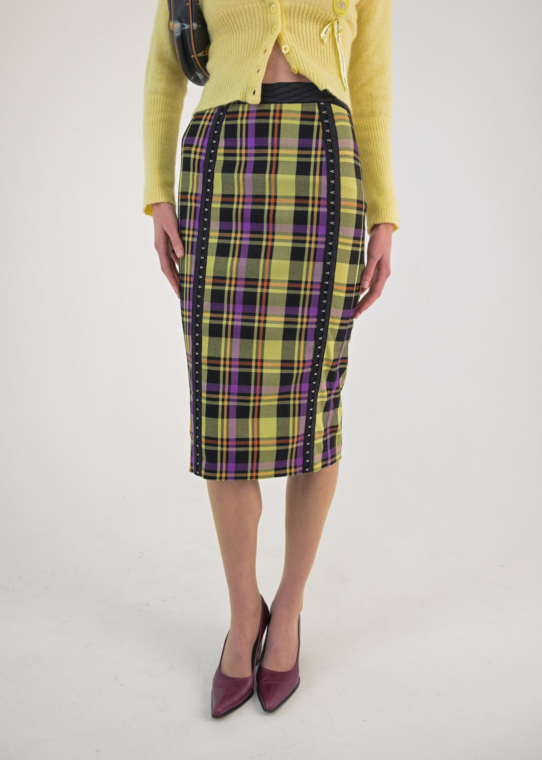 Massimo Rebecchi Chartreuse Tartan Skirt