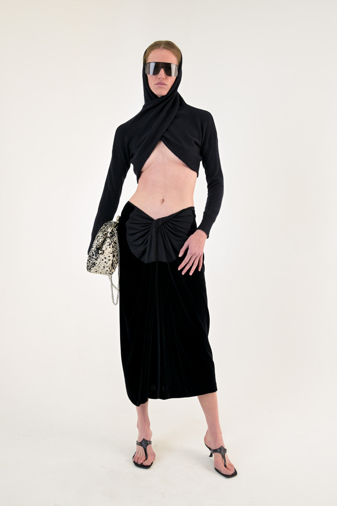 Jean Paul Gaultier Noir Velvet Skirt