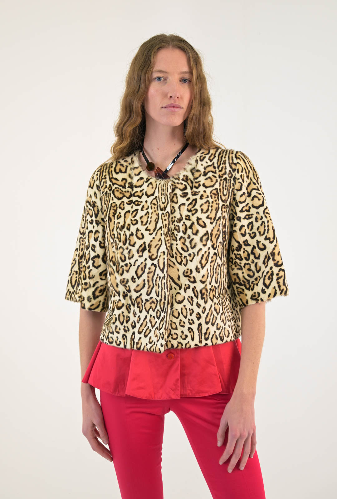 Pony Hair Leopard Cropped Jacket