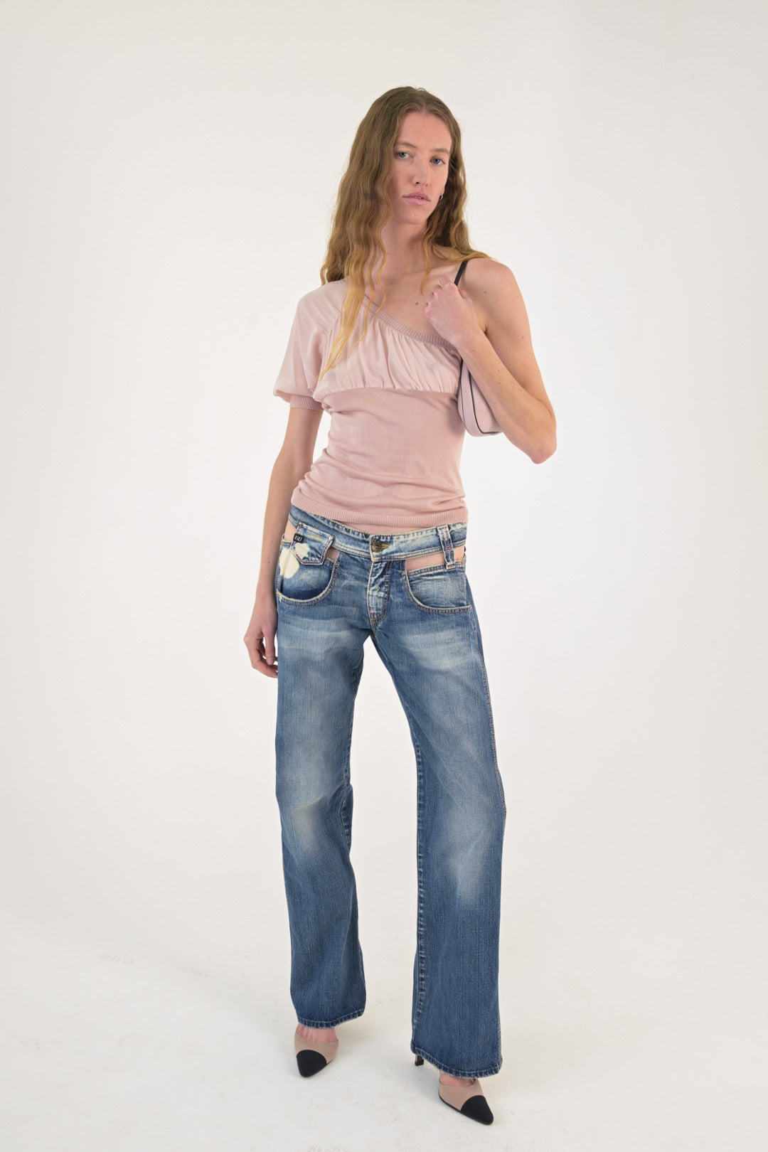 Blush Silk Mono Sleeve Top