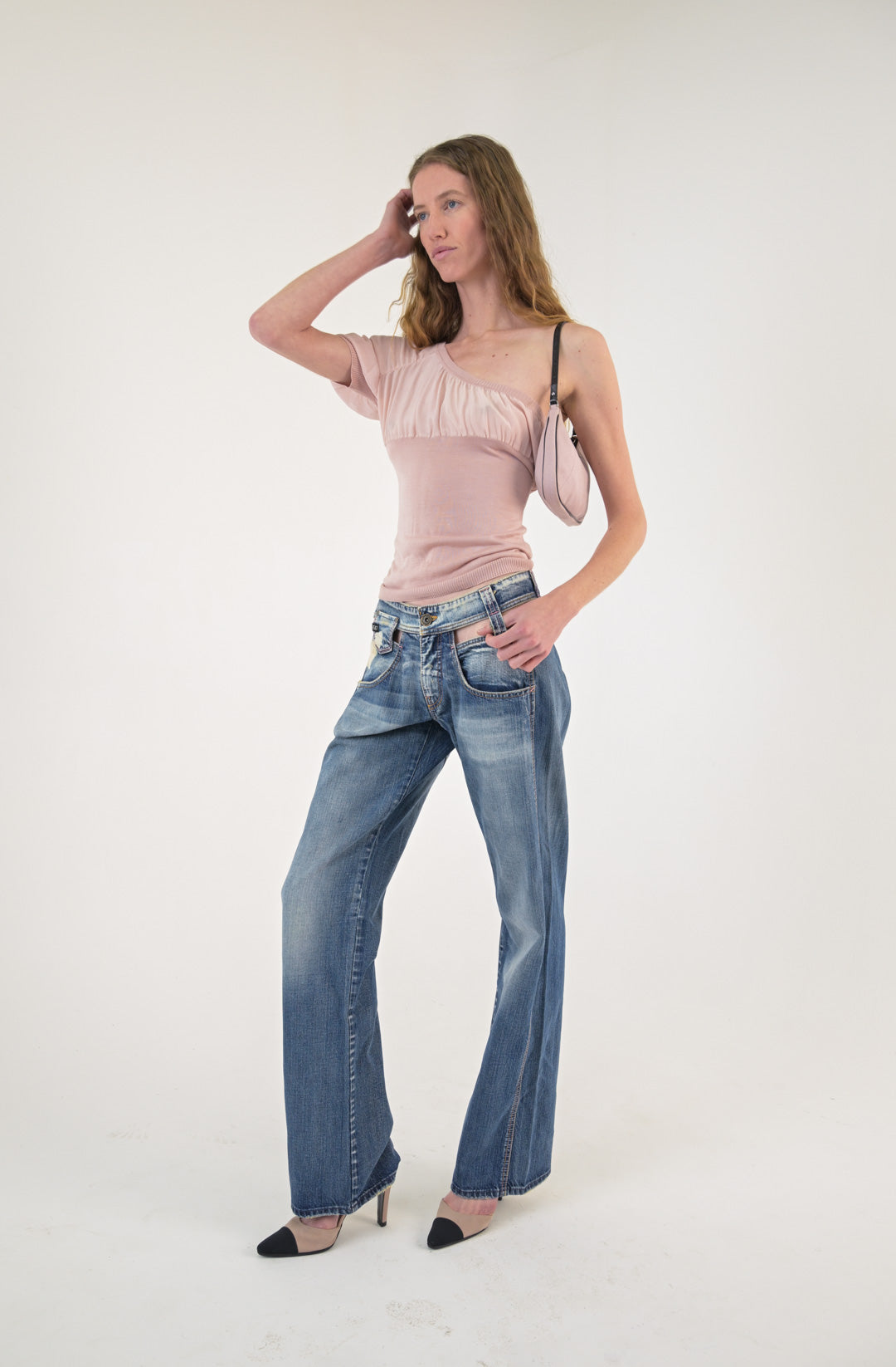 Blush Silk Mono Sleeve Top