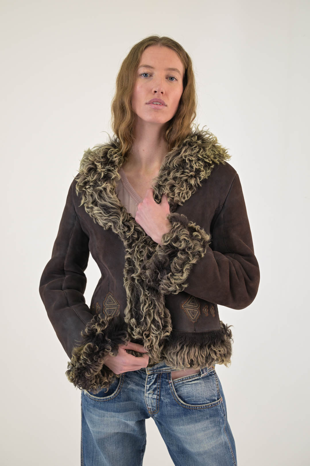 Iceberg Cocoa Shearling Jacket