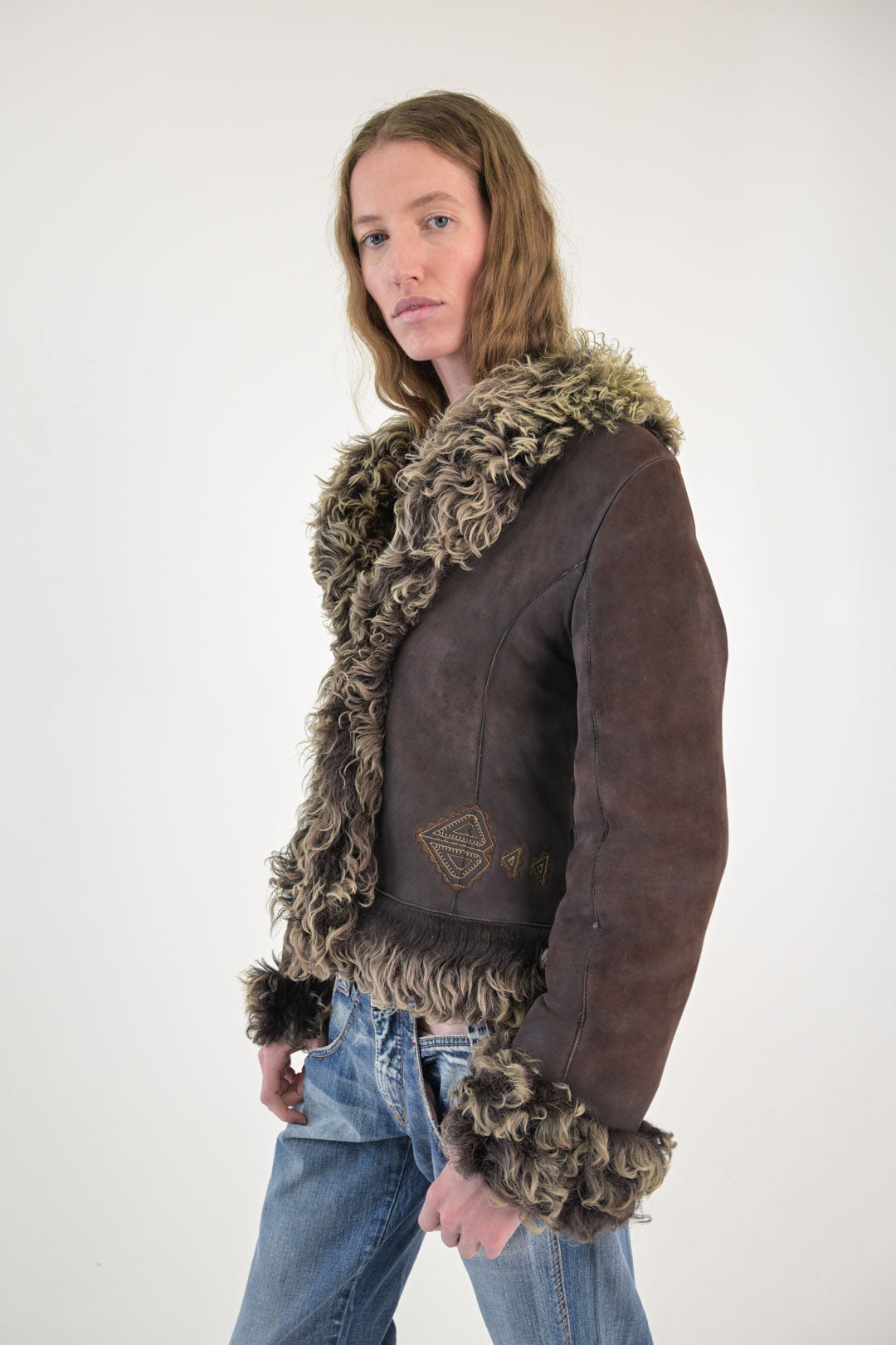 Iceberg Cocoa Shearling Jacket