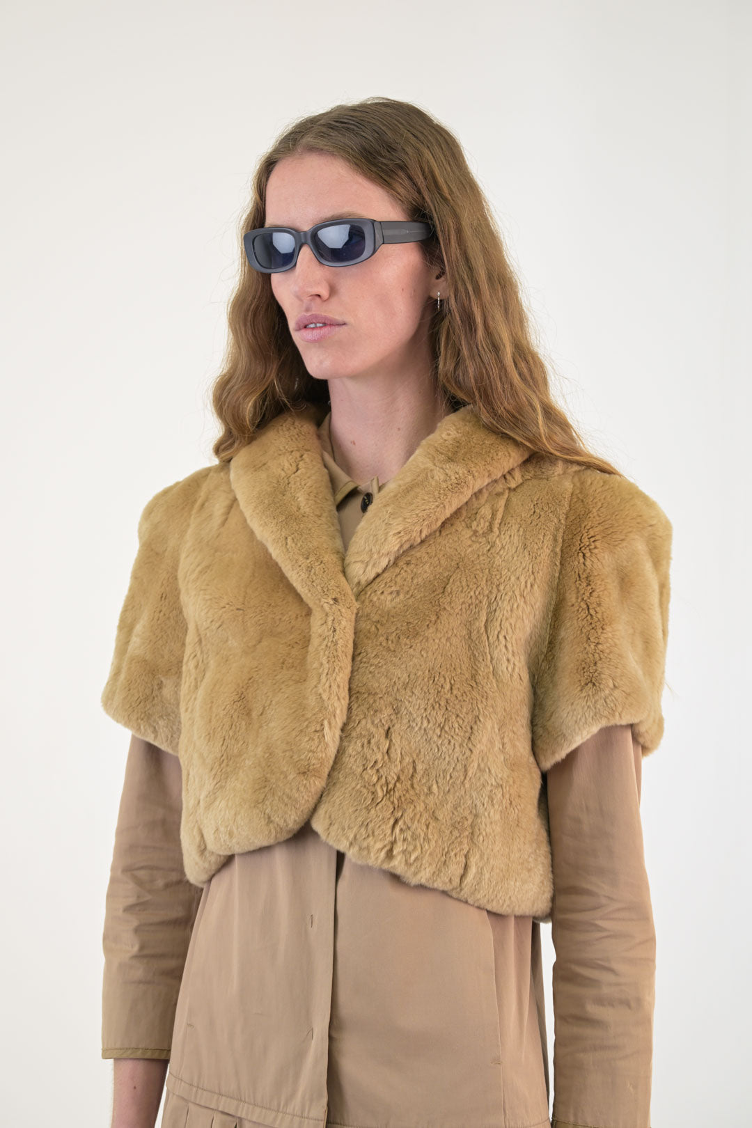 Blumarine Rabbit Fur Cropped Jacket
