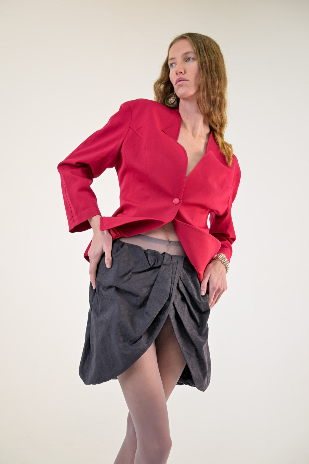 Giambattista Valli Raven Brocade Skirt