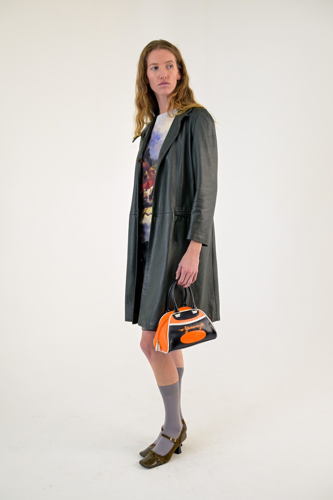 Conbipel Moss Leather Coat