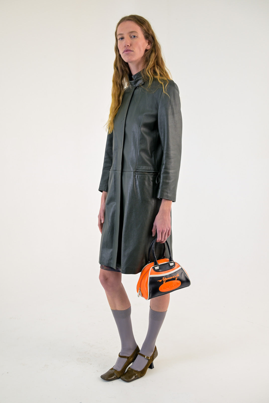 Conbipel Moss Leather Coat