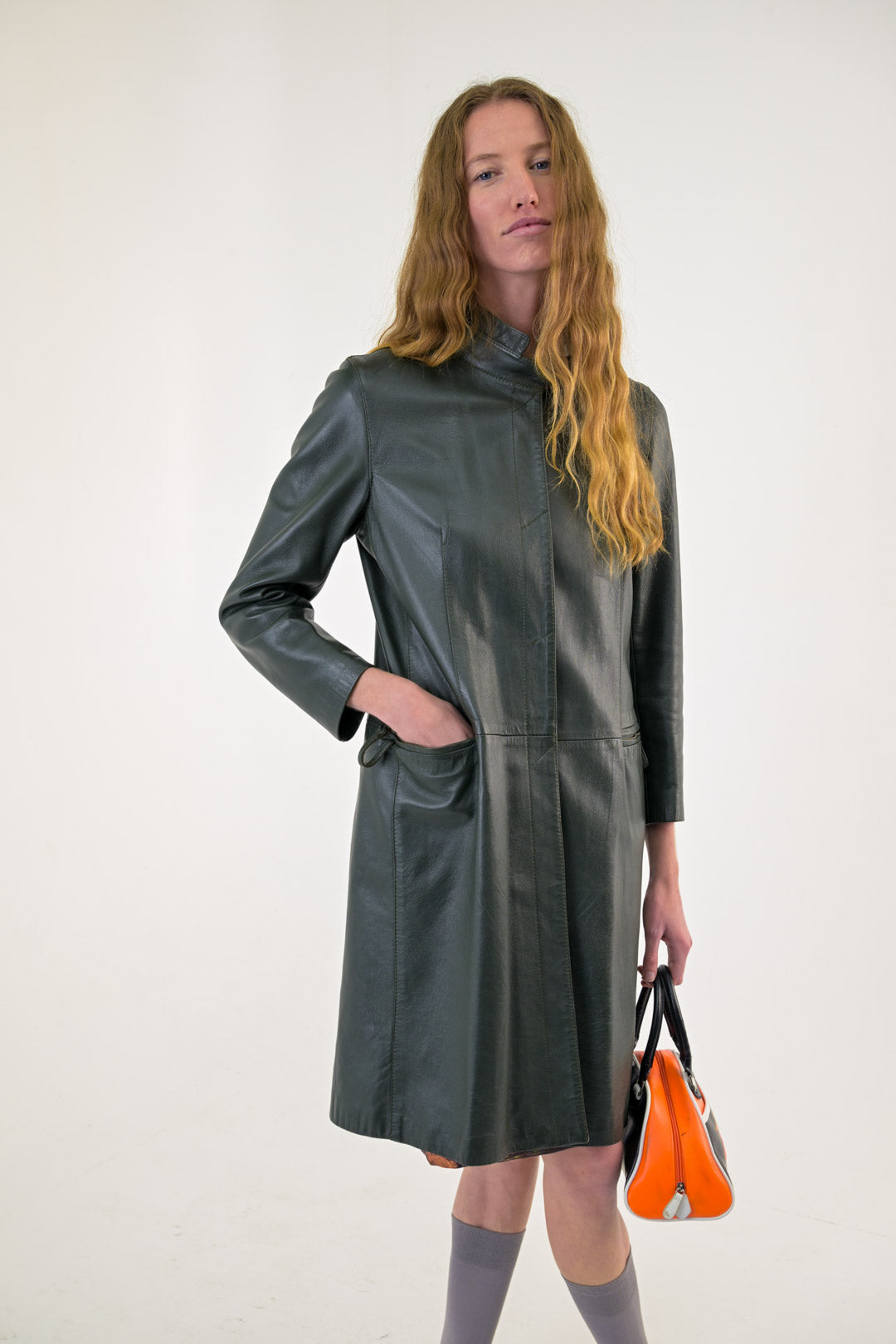 Conbipel Moss Leather Coat
