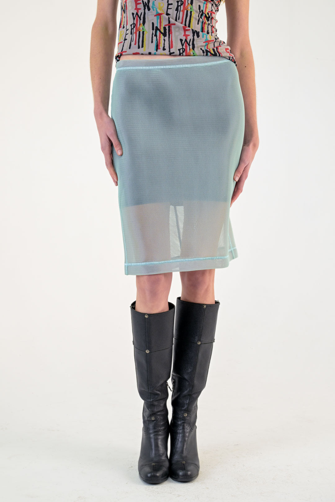 Max & Co. Seafoam Mesh Skirt