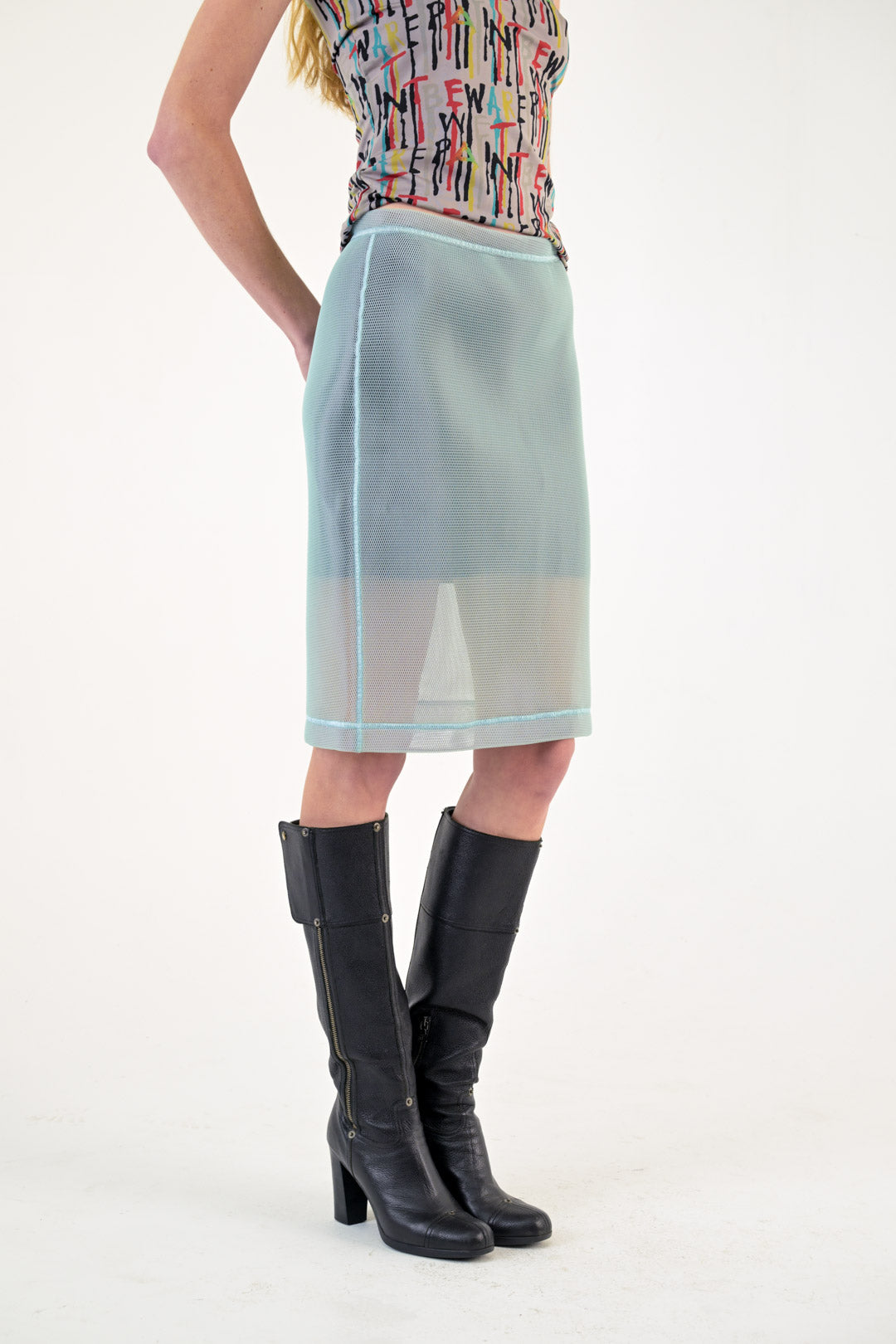 Max & Co. Seafoam Mesh Skirt
