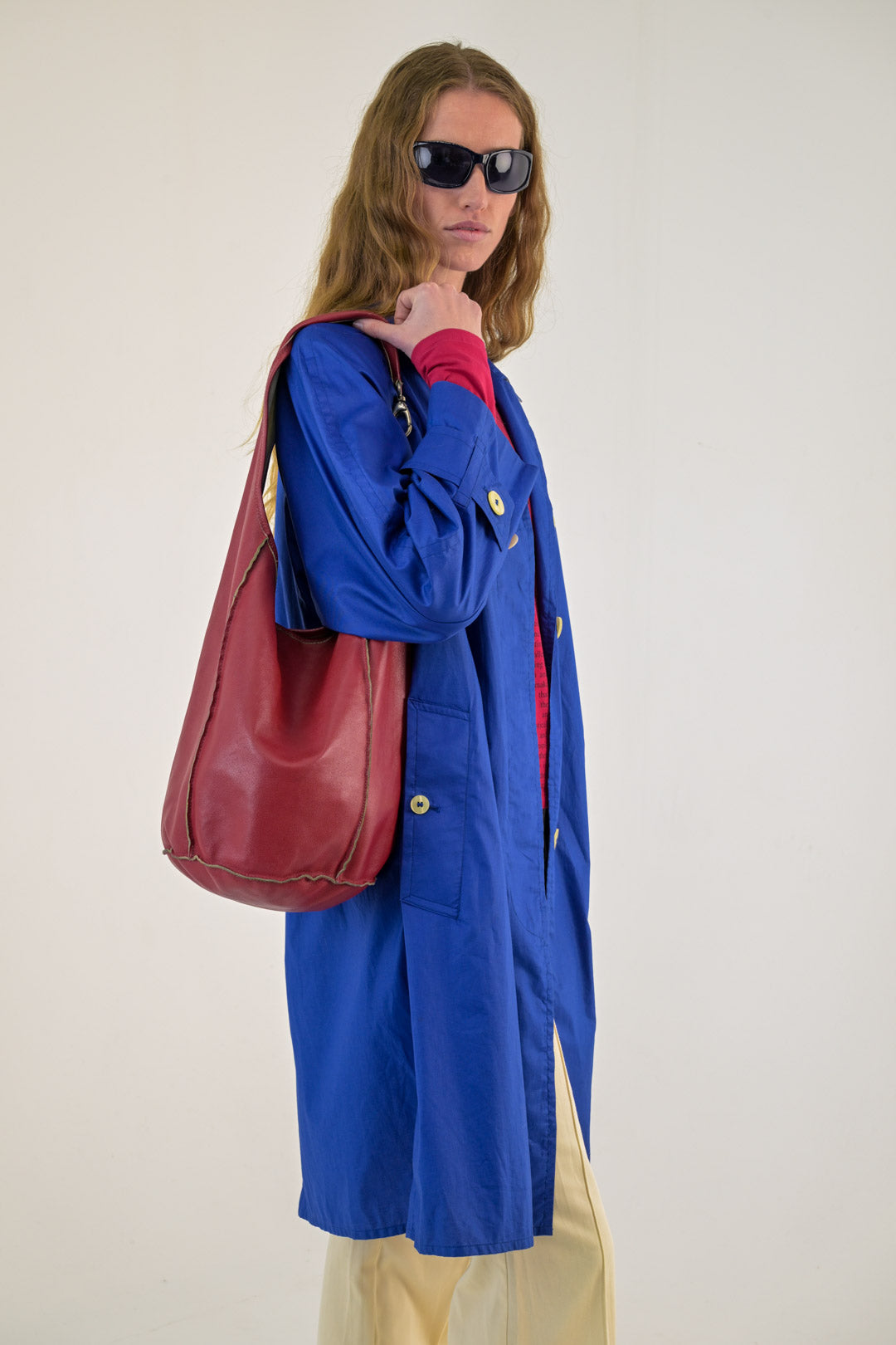 Crimson Leather Shoulder Bag