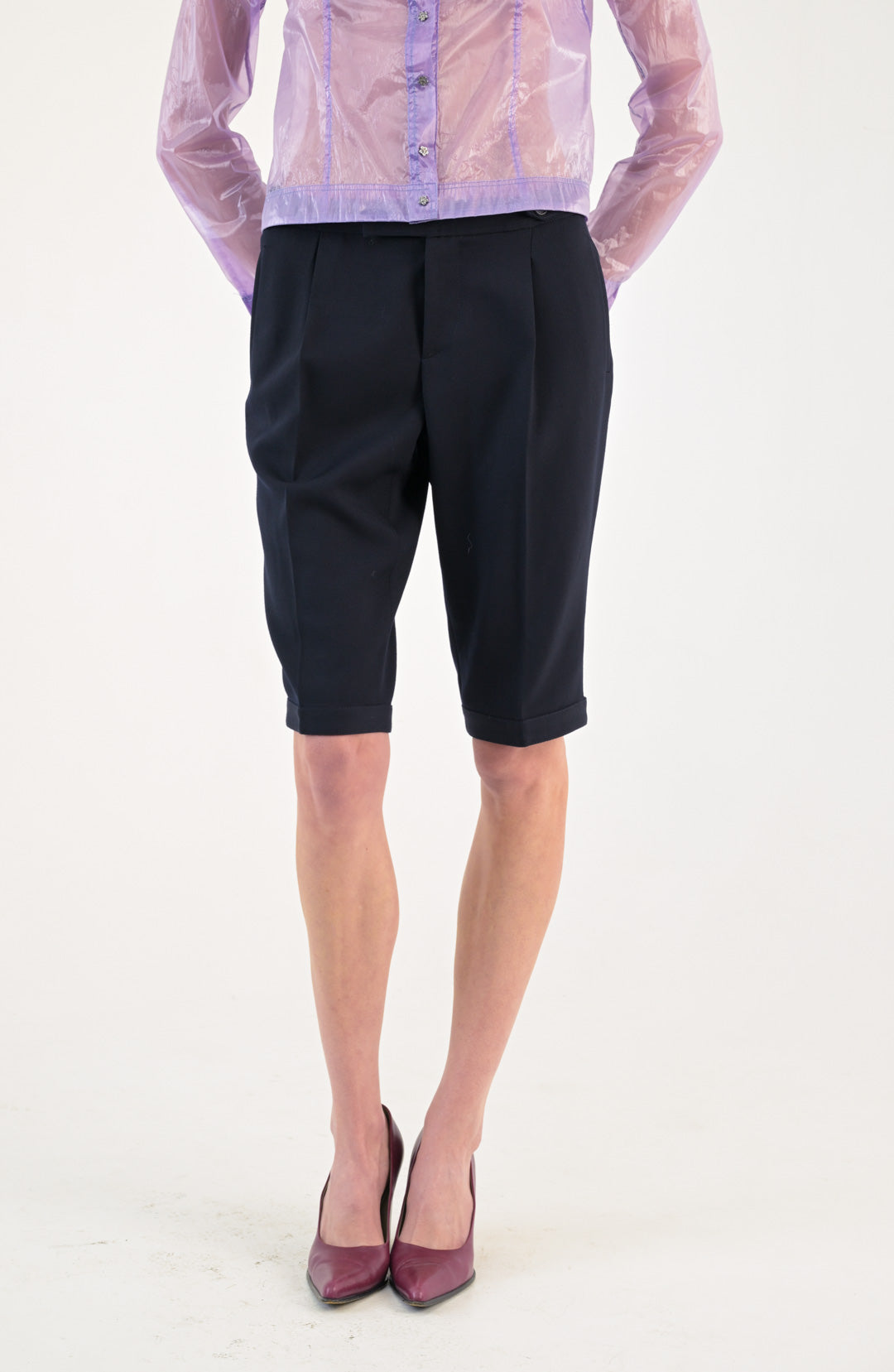 Miu Miu Navy Wool Shorts