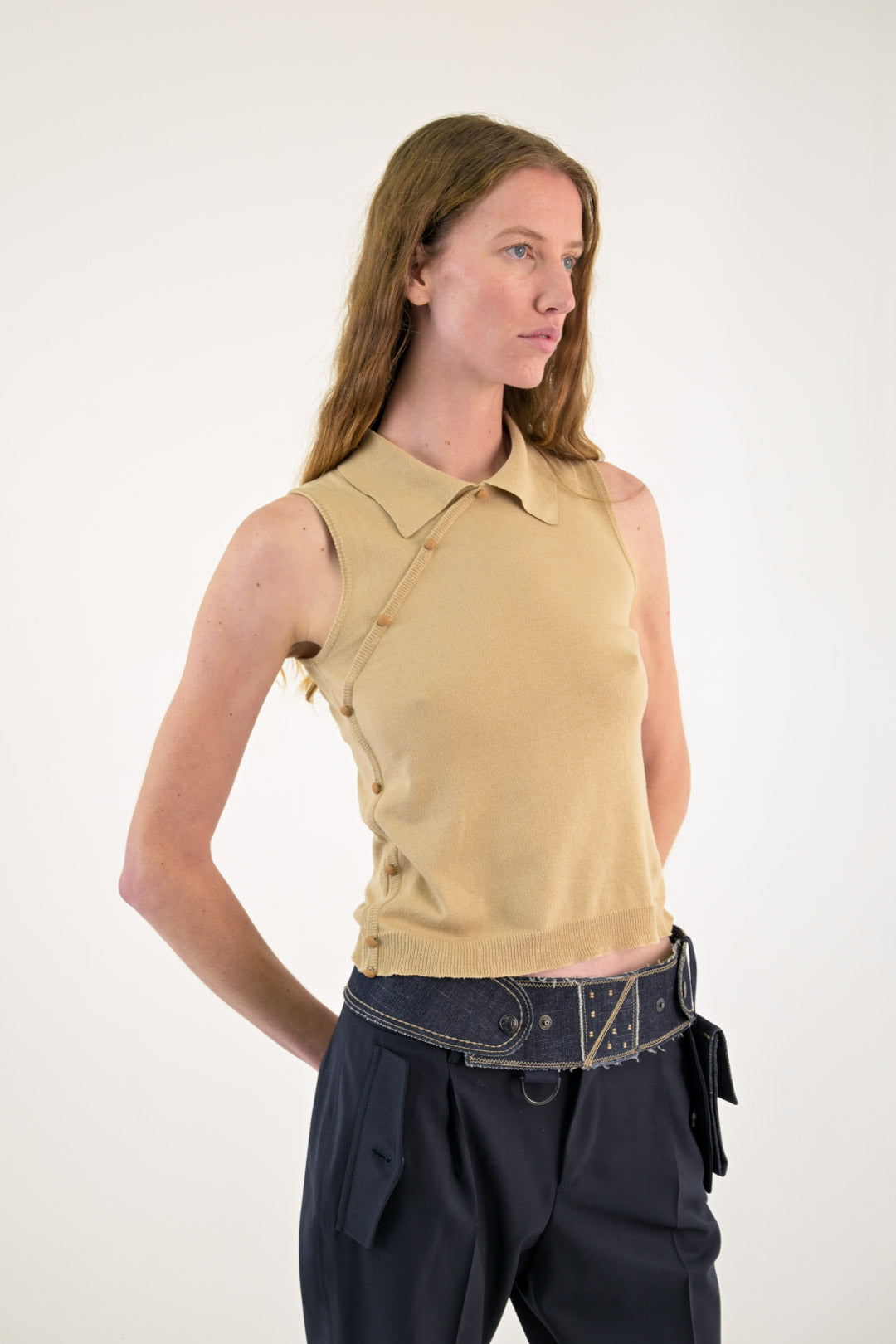 Miu Miu Asymmetrical Button Top