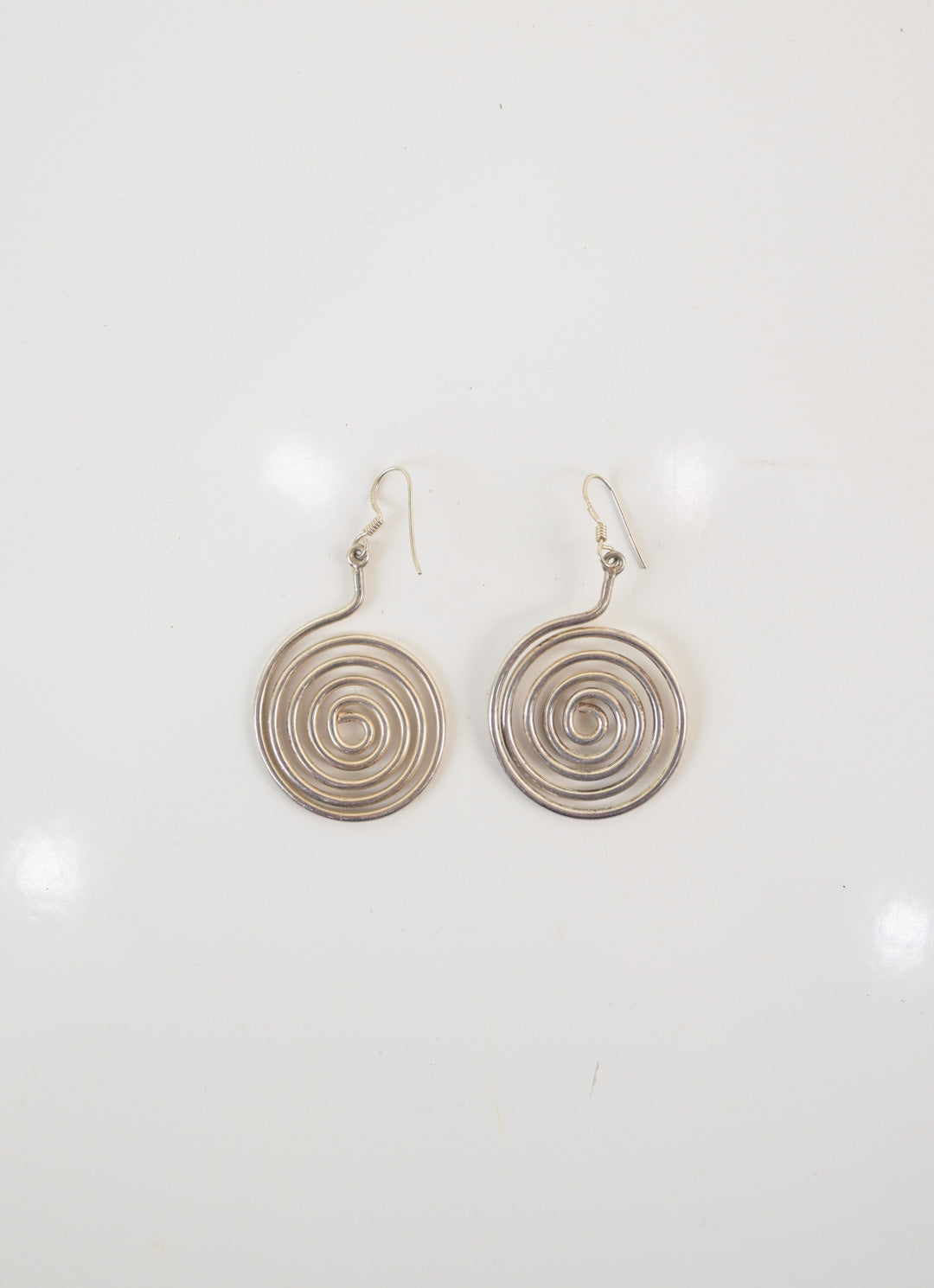 Silver Spiral Earrings