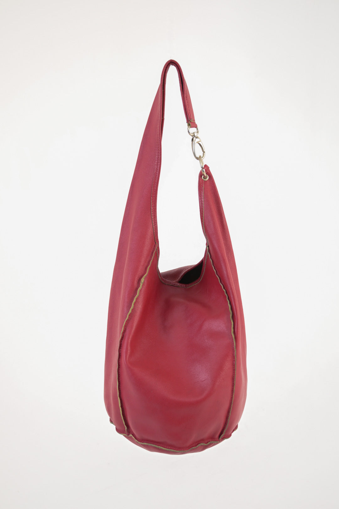 Crimson Leather Shoulder Bag