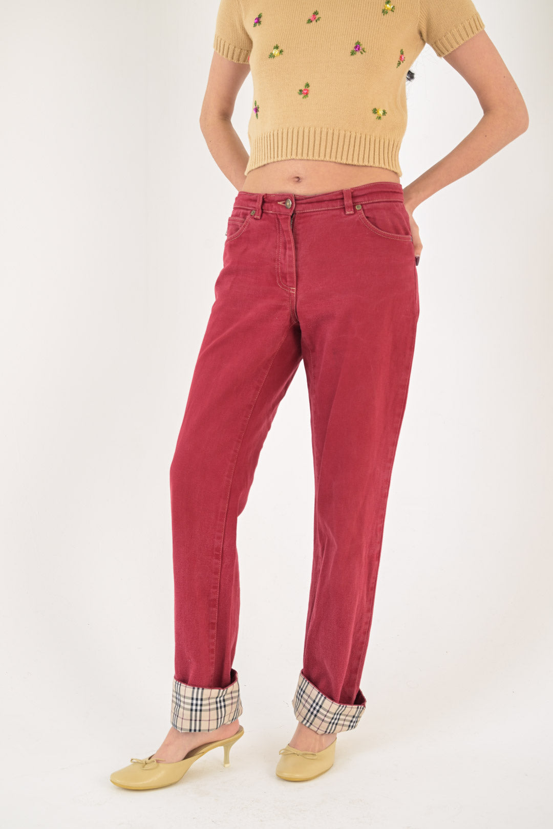 Burberry Garnet Check Pants
