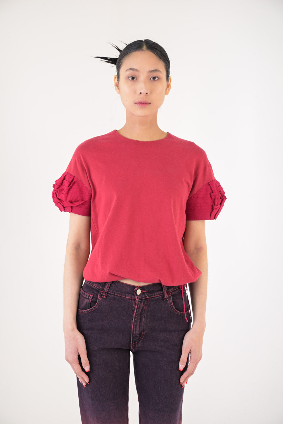 Miu Miu Ruby Ruffle Top