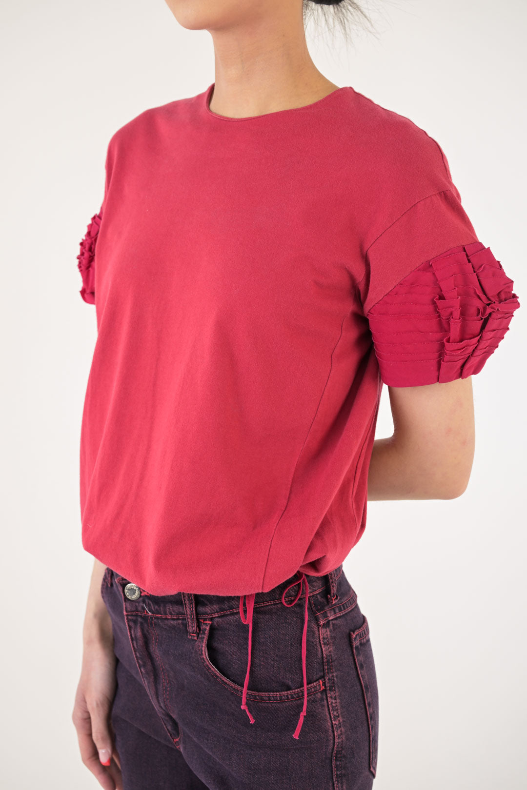 Miu Miu Ruby Ruffle Top