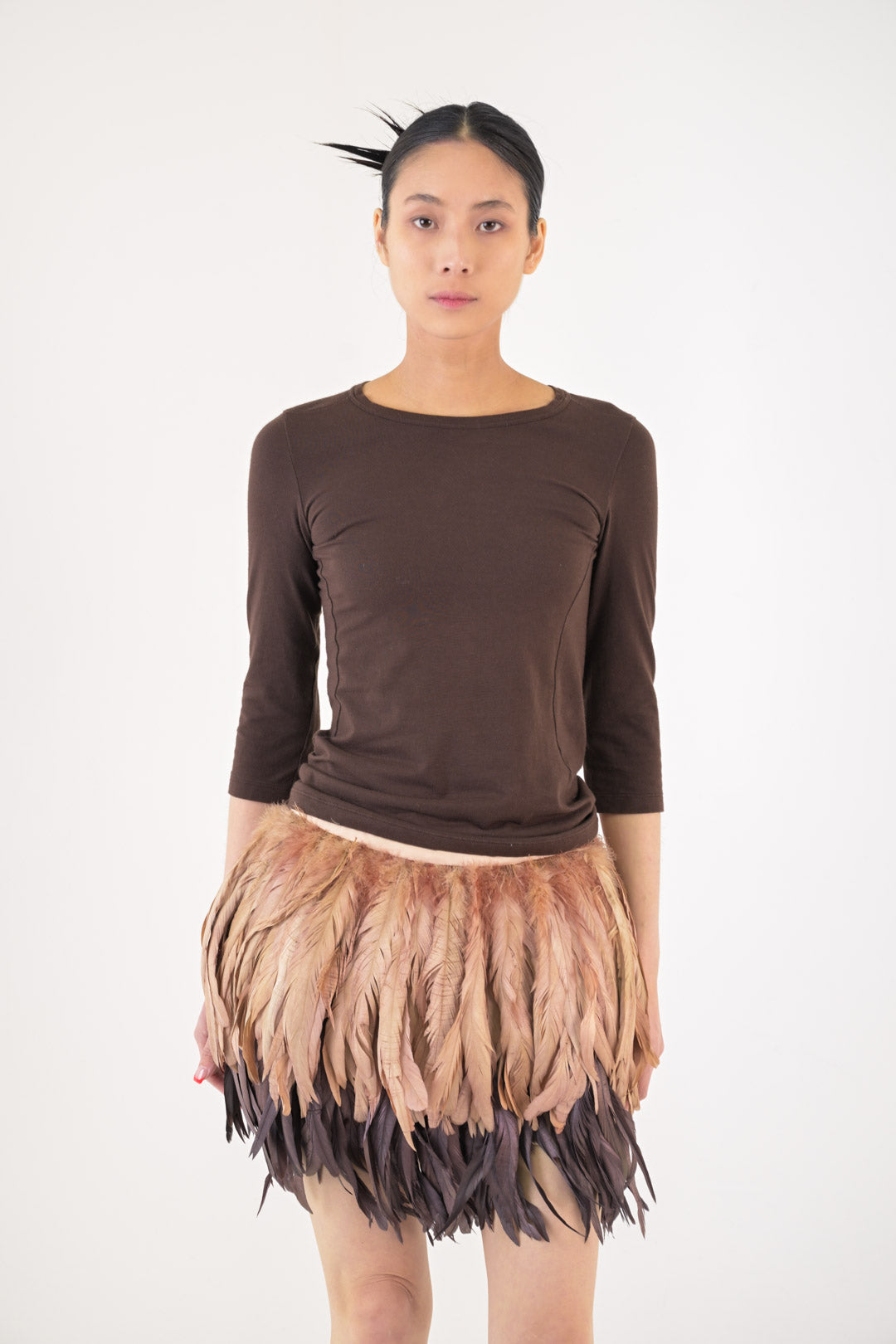 Fendi Espresso 3/4 Sleeve Top