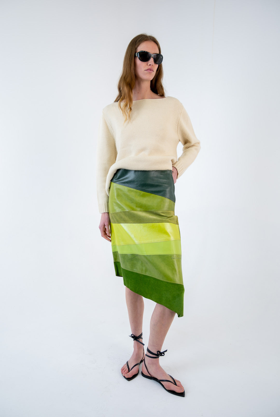 Fornarina Matcha Leather Skirt