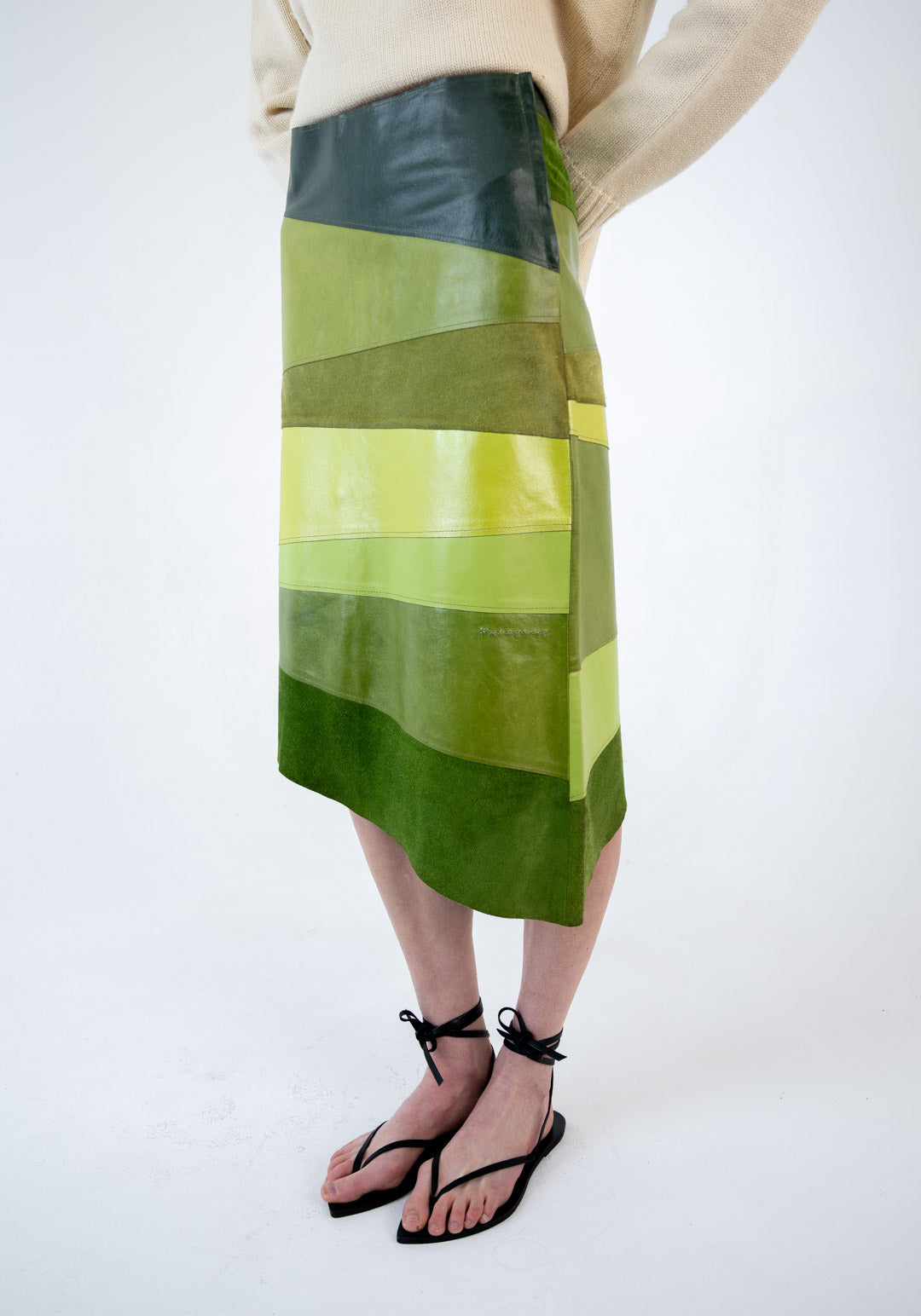 Fornarina Matcha Leather Skirt
