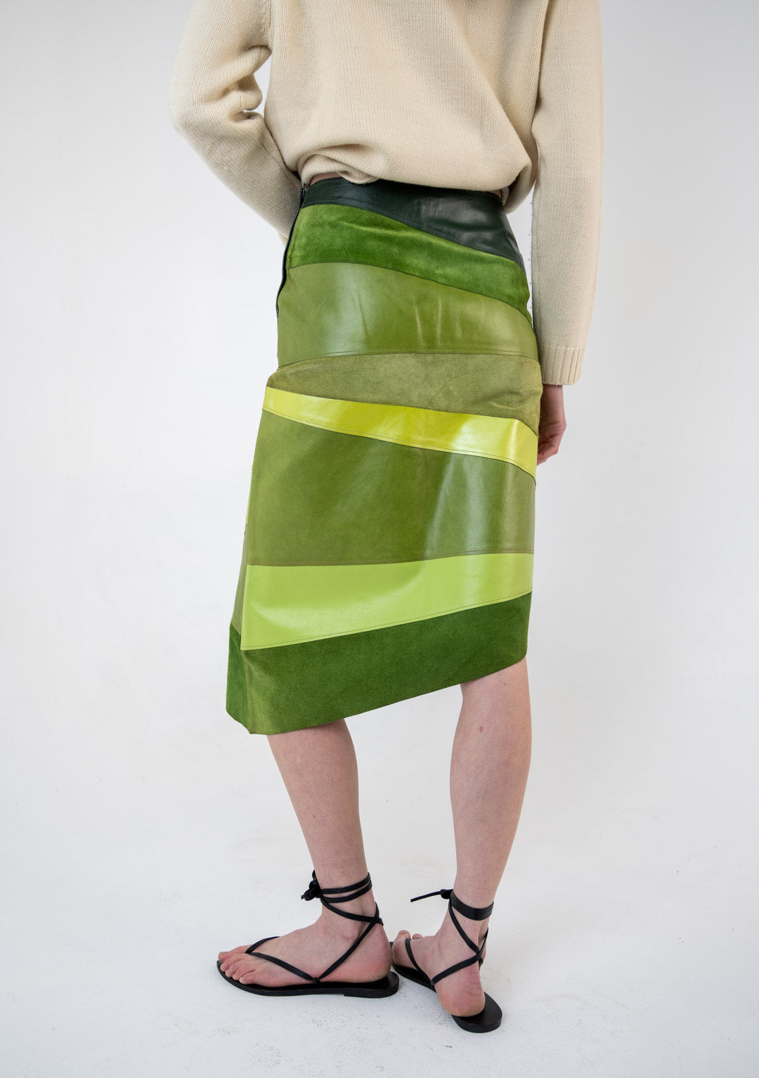 Fornarina Matcha Leather Skirt