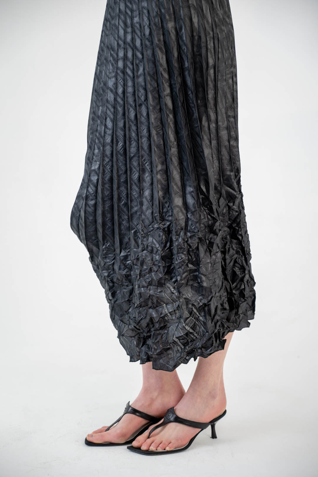Marithé + François Girbaud Gunmetal Pleated Dress
