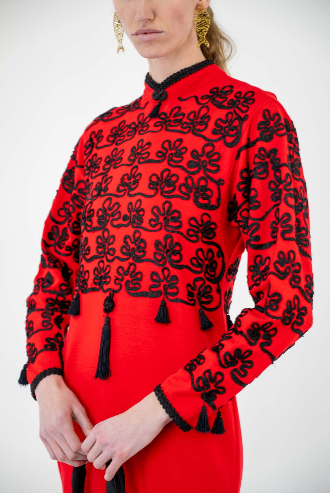 Roccobarocco Embroidered Tassel Dress