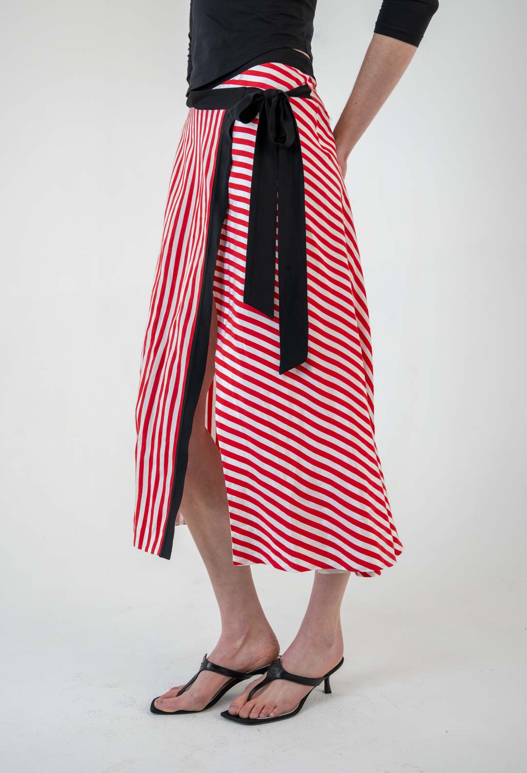 Gotha Candy Stripe Wrap Skirt