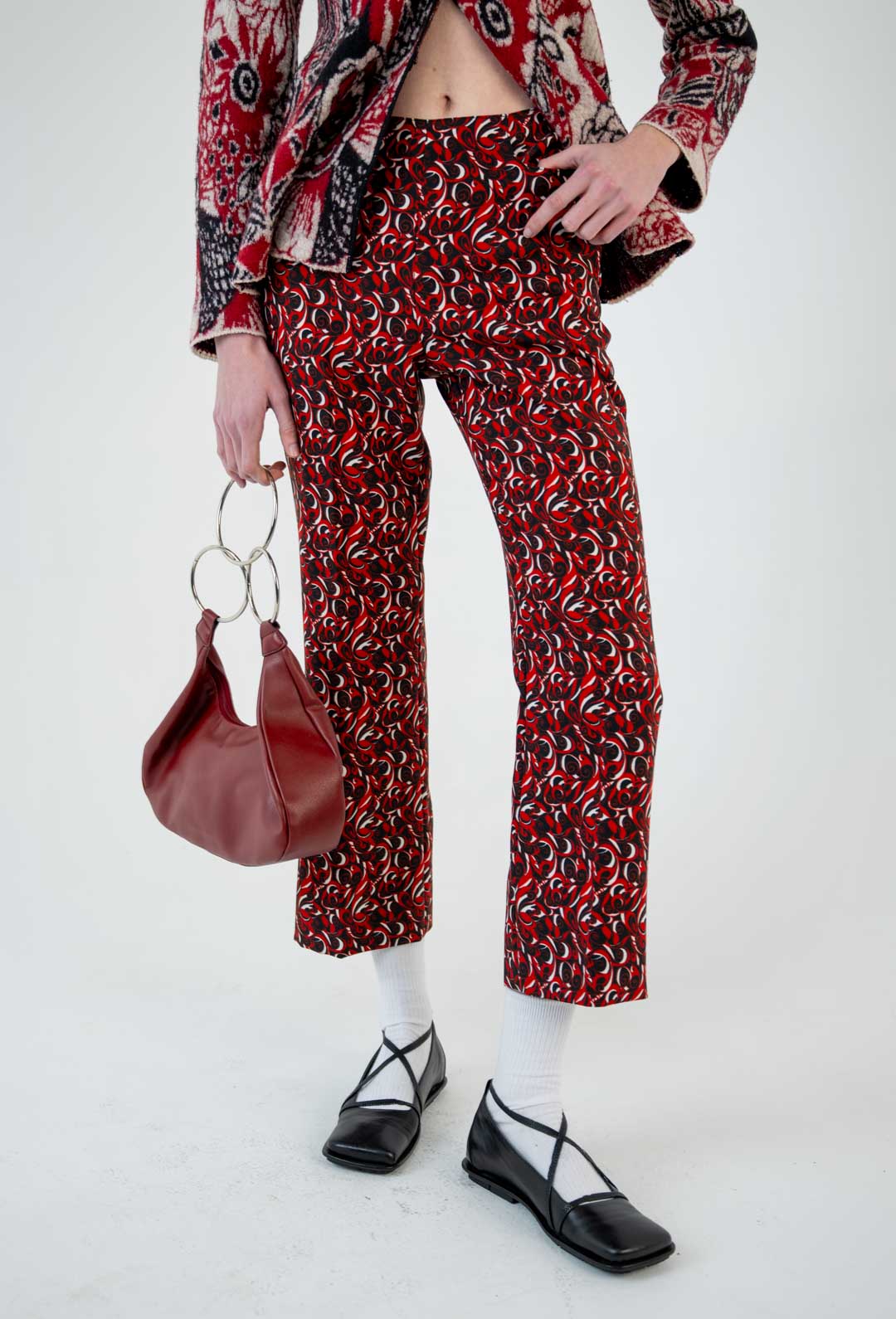 Miu Miu Rosso Swirl Trousers