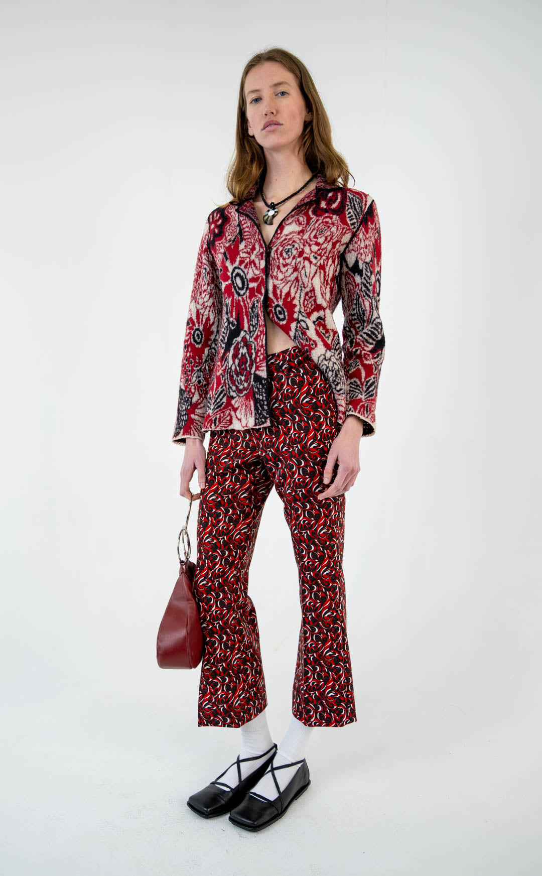 Miu Miu Rosso Swirl Trousers