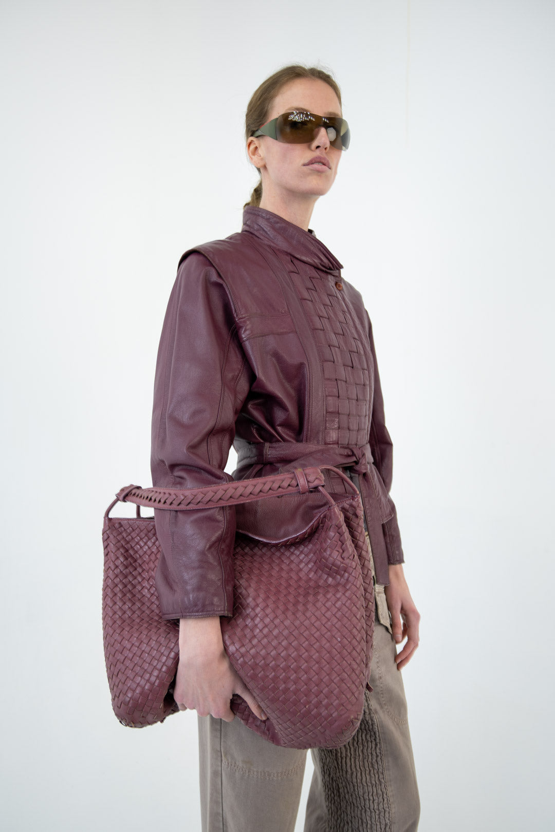 Botttega Veneta Mauve Intrecciata Leather Bag
