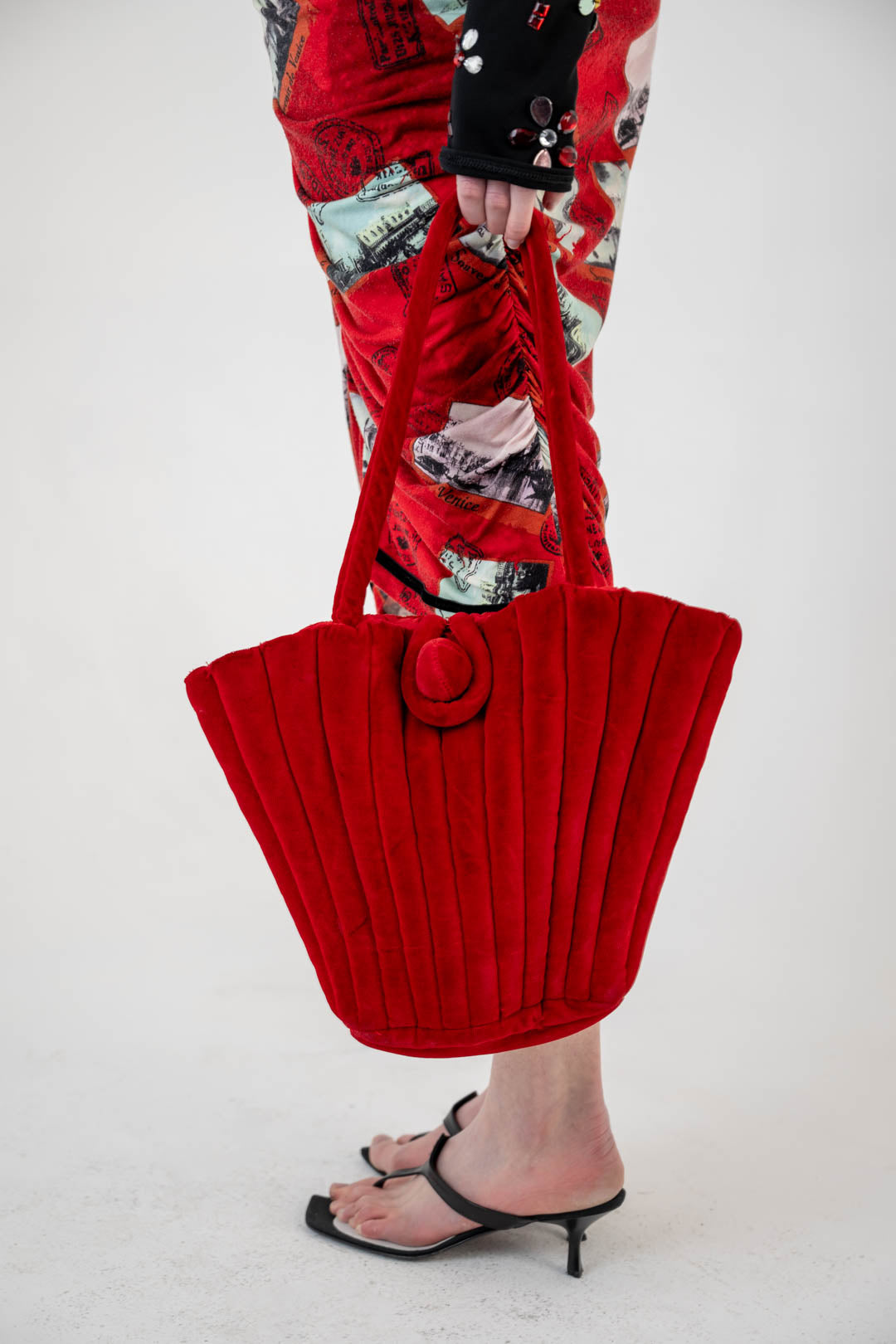 Marion Godart Scarlet Velvet Purse