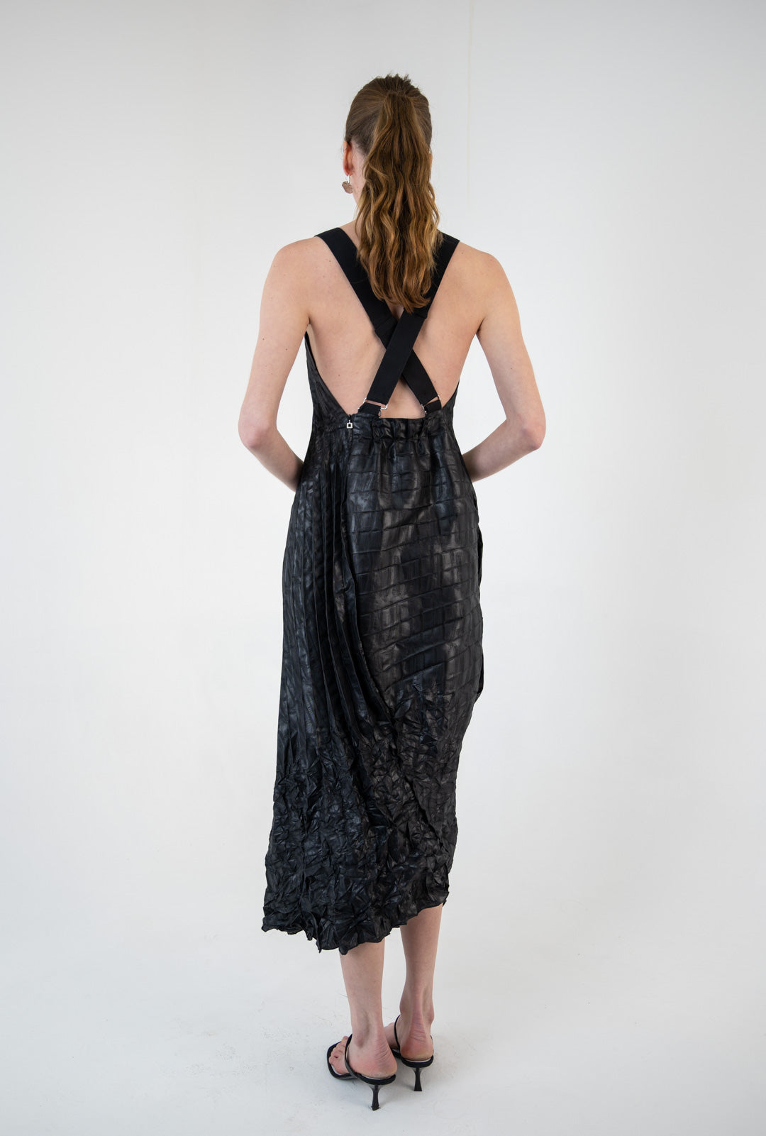 Marithé + François Girbaud Gunmetal Pleated Dress