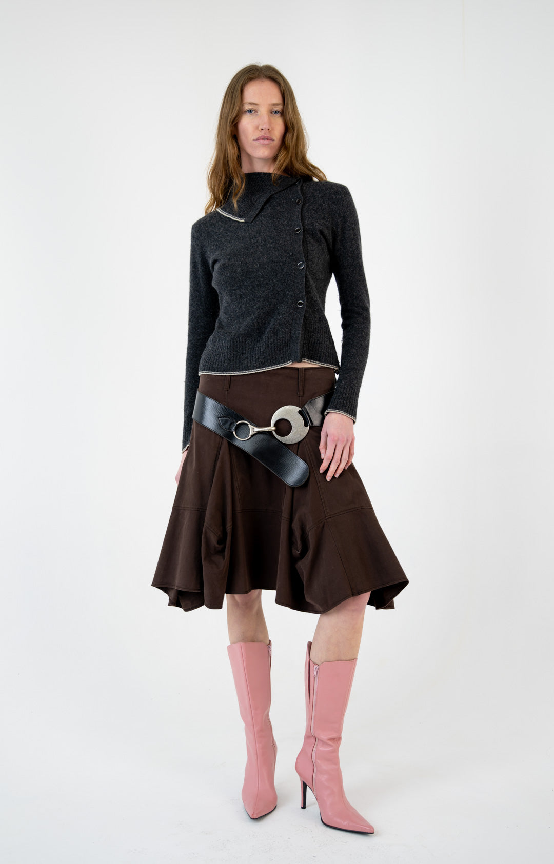 Carla G. Chicory Flounce Skirt